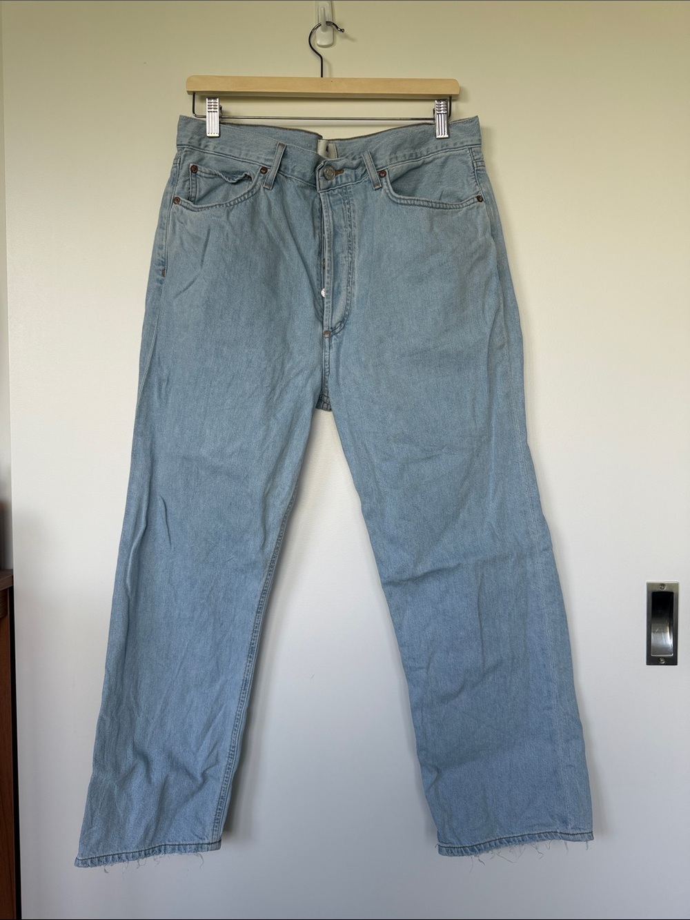 AGOLDE Denim 90’s crop light wash Straight-Leg Jeans